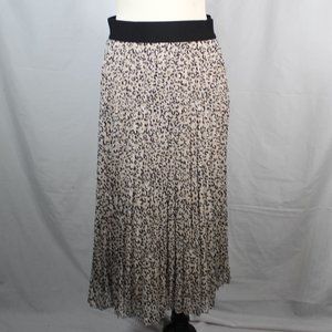 DKNY Leopard Animal Print Pleated Skirt XL